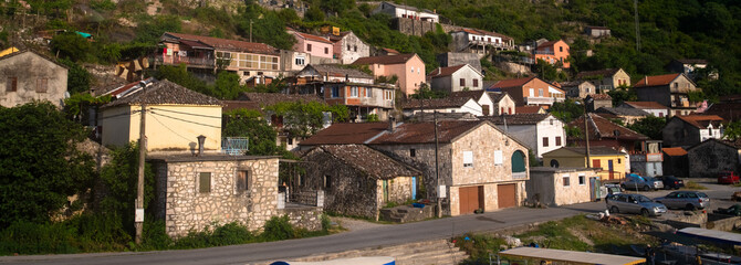 Fototapeta premium A small village on a hill in Montenegro