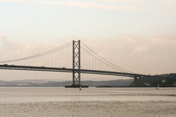 Edinburgh, Scotland. The Forth Road Bridge, a suspension bridge opened in 1964