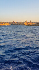 Valletta skyline from the sea at sunset - Malta