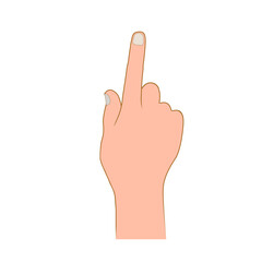  Hand with pointing finger isolated on white.Vector illustration.