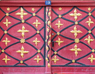 Close-up of door of a Baroque house in Görlitz, Germany - 356655486