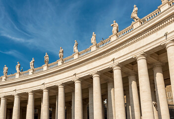 Fototapeta na wymiar Bernini Colonnade, St. Peter's Square, Vatican, Rome, Italy