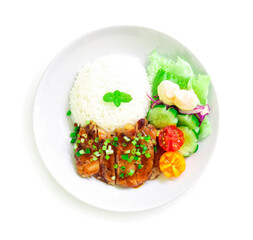 Chicken Teriyaki with rice fusion food Japan style