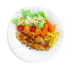 Grilled Fish Pangasius Fillet steak with barbecue sauce