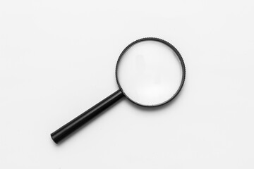 search magnifying glass on a white craft background - obrazy, fototapety, plakaty
