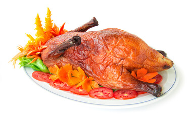 Roasted duck fusion food Chinese style decorate