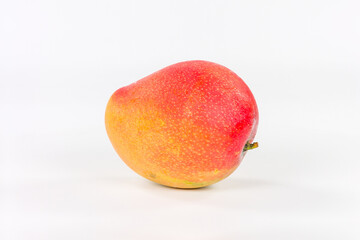 Orange apple mango isolated on white background.