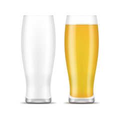 Realistic 3d Detailed Beer Mugs Set. Vector