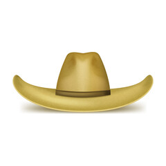 Realistic 3d Detailed Brown Sheriff Hat. Vector
