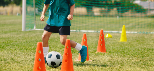 Summer Training Camp. Soccer Drills: The Slalom Drill. Youth Soccer Practice Drills. Young Football...
