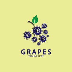 Grapes Vector Logo Icon isolated. Organic Wine branding template. Nature Grapes Logotype