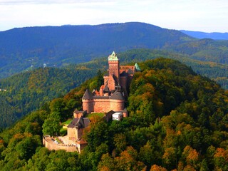 Fototapeta na wymiar Europe, France, Great East, Alsace, Bas Rhin, Haut Koenigsbourg castle