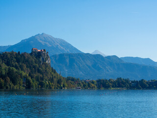 Summer day at Lake Bled, Slovenia, Europe