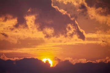 Background Of Sunset And Cloud