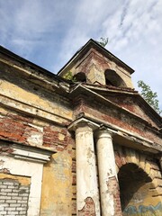 Old brick Church in the Park view 