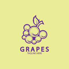 Grapes Vector Logo Icon isolated. Organic Wine branding template. Nature Grapes Logotype