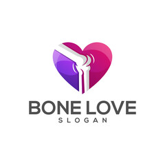 awesome bone love color logo