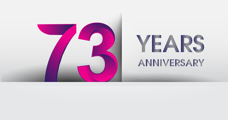 73rd years Anniversary celebration logo, flat design isolated on white background, vector elements for banner, invitation card and birthday party.