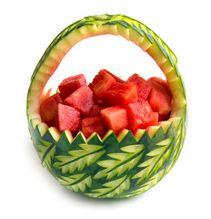 Watermelon decorated carving basket style