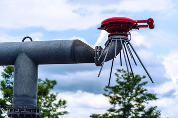 flame arrester Gas is released from a former mine via the degassing line under the protector hoods.