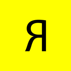 Russia email icon. Letter I on a yellow background eps ten