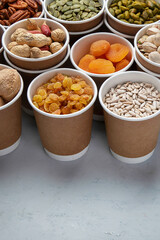 Different types of Nuts in ecofriendly cups