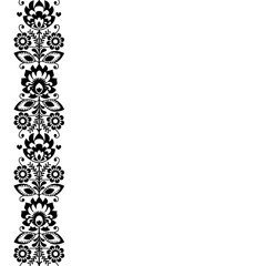 Folk art vector design form Poland, Polish pattern perfect for greeting card or wedding invitation - Wycinanki Lowickie  
  