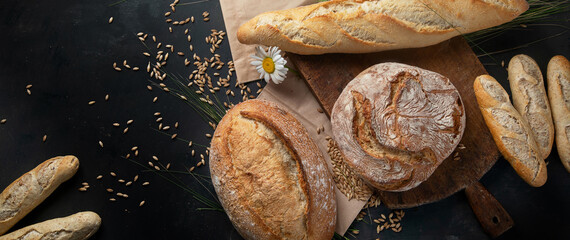 Fresh bread and buns