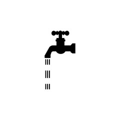 Open faucet black icon. Bathroom Icon eps ten