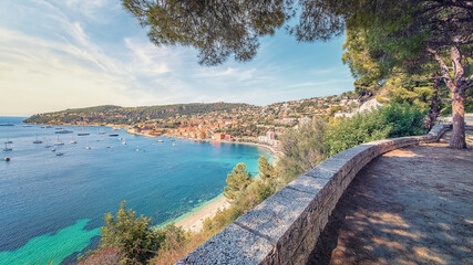 Villefranche-sur-mer on the French Riviera in summer