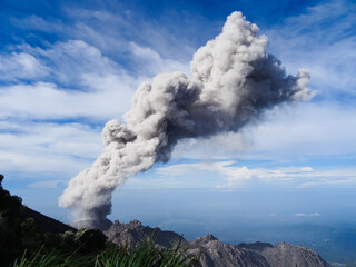 Erupting Volcano Releases Plume Of Ash