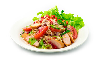Spicy Salad Instant Noodles  with Pork Saucesage