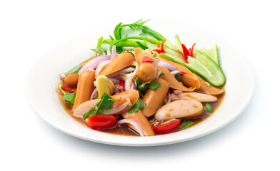 Spicy Salad Pork Saucesage and vegetable