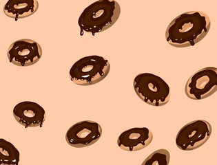 donut chocolate seamless pattern