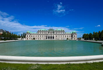Belvedere is a baroque palace complex in Vienna. Beautiful castle and recreation in Austria.