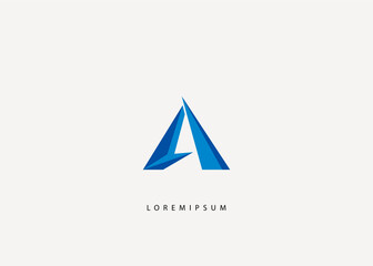 Fototapeta premium letter A logo template. Initial A. Strips vector triangle illustration