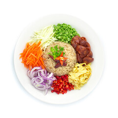 Rice seasoned with shrimp paste or rice mix