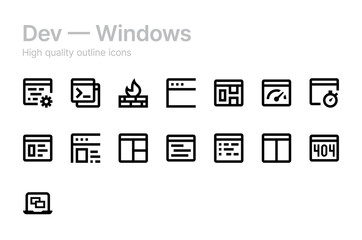 Browser windows. Web pages. Development