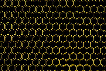 Honeycomb with black hole (3D Rendering)