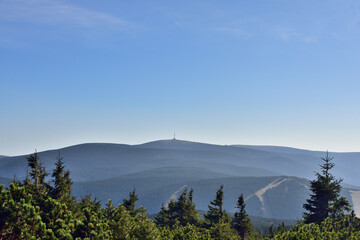 A view of the Praded from the Cervnehorske sedlo in the Jeseniky Mountains in the Czech Republic, Northern moravian, Europe