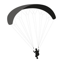 paragliding silhouette isolated on white background vector illustration EPS10