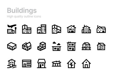 Real estate vector icons. Buildings. Apartments.