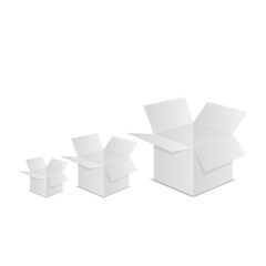 Box. An Open Empty Cardboard Box Isolated on White Background, EPS 10, top view.