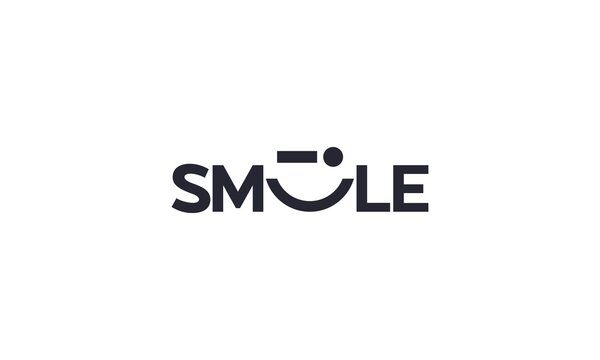 Creative and abstract smile symbol for happy and fun logo design vector editable on white background