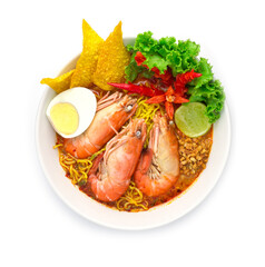 Egg Noodles with Shrimps in Spicy Soup (Tom Yum Goong)