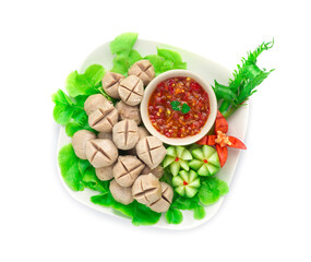 Pork Ball Boiled inside dish with spicy dipping sauce