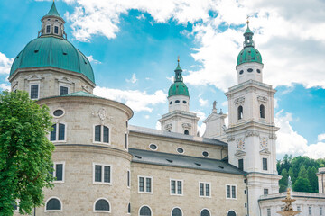 Fototapeta na wymiar Salzburg Cathedral is the seventeenth-century Baroque cathedral of the Roman Catholic Archdiocese