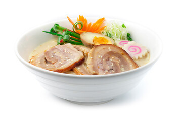 Tonkotsu Ramen thin Noodles pork chashu Japanese style