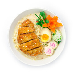 Tonkotsu Ramen thin Noodles fried pork Japanese style