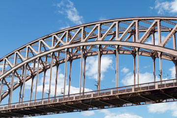 The Hell Gate Railroad Bridge against a Blue Sky in New York City